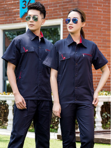 夏季純棉工作服長短袖同款時尚工作服